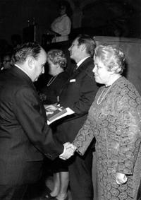 Marieta Šmoková receiving a state award in 1968