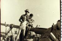 On a tank with his children - Egyptian borders