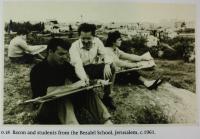 Yehuda Bacon with students, Jerusalem, cca 1961