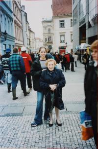 With her granddaughter in Prague