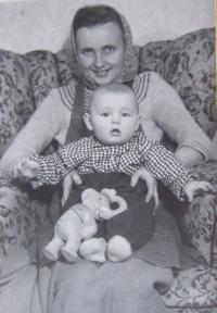 Gertruda Polčáková with her son
