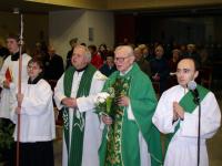 Priest František Pevný (the second from the right) celebrated his 85th birthday on 15th February 2006 in Brno - Lesná parish