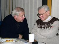 Priest František Pevný (on the right) celebrated his 85th birthday on 15th February 2006 in Brno - Lesná parish