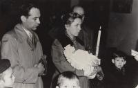 Baptism of his fourth child, 1959