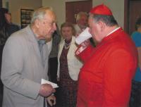 Miloš Lokajíček with Cardinal Duka, the confirmation of his youngest grandson, 2012
