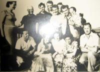 The group of Greek emigrants on a trip to Luhačovice