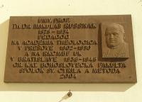 Memorial plaque of Grandpa's brother Mikuláš Russnák in Prešov