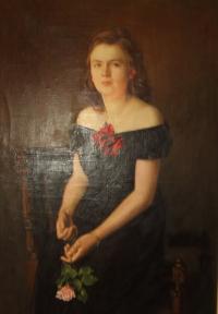 Obraz paní Přibylové malíře Václava Tomana