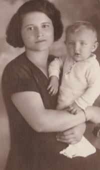 1951; with his mother