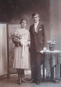Wedding photo of Josef's father with his first wife Františka, who died a year after the birth of her daughter