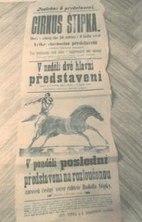 Poster on a show of the Štipka Circus 