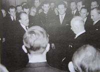 Her husband Zdeněk Šprinc leading the student delegation to President E. Beneš, February 21, 1947