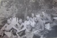 Jan Aust with other prisoners in Rapotín - they were ordered to work while they did their terms