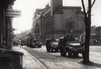Arrival of 16th Armored Division US Army, Husova street Plzeň