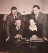 The Růžička family - at the back Miroslav (left) and Zdeněk, at the front their parents František and Božena