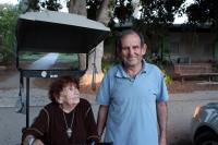 With her son in Kfar Ruppin