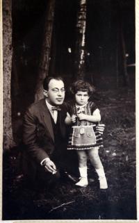 Anna Vohryzková with her father in the 1920s
