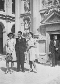 With his sisters, Prague 1942