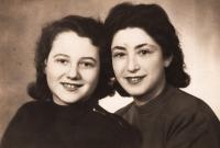 Dita with her friend Margit Barnai, 1945
