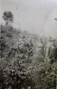 Working in the forest near Hřibová in 1947, after the Germans expulsion