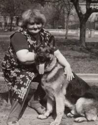 Wife Miluše Piskáčková with dog