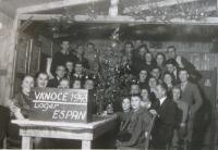Christmas 1943 in the camp (Josef Hittman standing next to the tree)