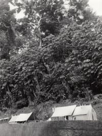 Jan Jeník's campsite on an expedition around west Ghana - around 1966