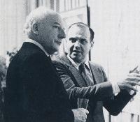 S německým prezidente, Walterem Scheelem v galerii v Kolíně nad Rýnem, 70. léta