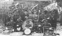 Band in Janova Dolina, Anna Levová's father, Vladimír Doležal, is the second man from the left in the third row