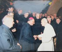 During a meeting with Pope John Paul II