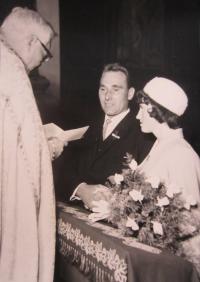 Miloslava's wedding in St. Jakub church in Prague in 1966