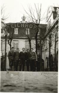 forced labor - students in front hotel Eichhof where they were acommodated