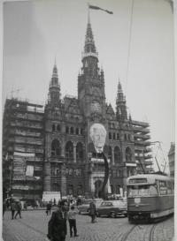 21. 8. 1968 in Liberec. The town hall