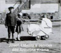 Josef Krám with his siblings, including his little brother Jeníček, who later died
