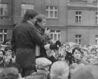 Protest at Škroupa Square in Prague in December 1988 - Václav Havel