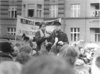 Protest at Škroupa Square in Prague in December 1988 - Ladislav Lis
