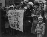 Protest at Škroupa Square in Prague in December 1988