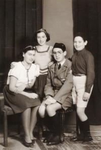 Roubíček´s children - from left Rena, Věra, Karel, Rudolf