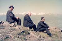 With Cardinal Beran and Msgr. Heidler in the Alps (circa 1965-1969)