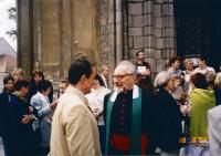 Parish priest in Hluboká nad Vltavou, 150th anniversary of the church consecration (May 18, 1997).