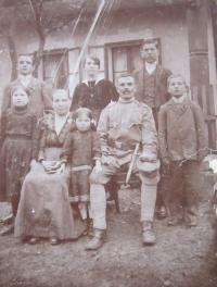 Grandfather's family in Bludově in places where today he Karel Straka