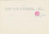 Certificate of his work in PTP 1951: miner, bricklayer