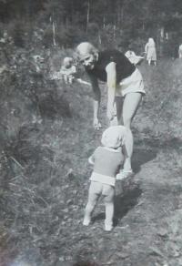 Her sister Ruth with little Igor