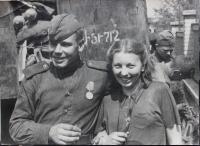 witness with Red Army soldier in May 1945