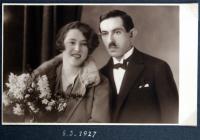 Wedding photo of her parents - 1927