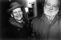 With his wife Eva, Divadlo Na zábradlí