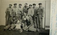 Colleagues from Valc's cement works (1943) - Vladimír kneeling
