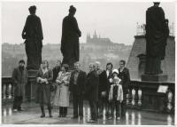 Vladimír on the roof of the National Theatre (1983) - third from the left