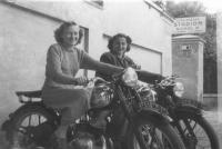 With friend on their motorcycles