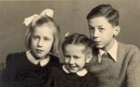 Souček siblings. From left to right Hana, Marie and Jiří
